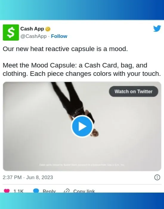 Cashbycashapp Collection Mood Capsule's Promotional Post by Cash App
