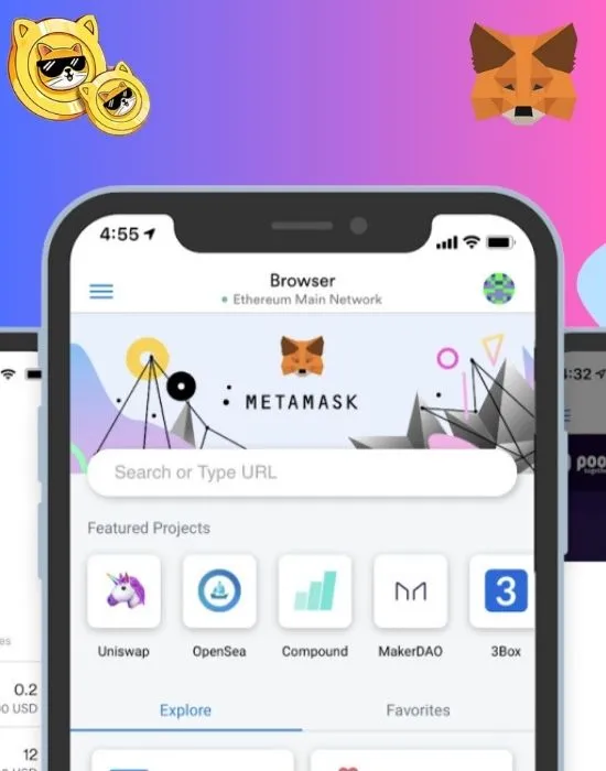 A Mobile Displaying the Metamask Wallet needed to Buy Pancat Coin