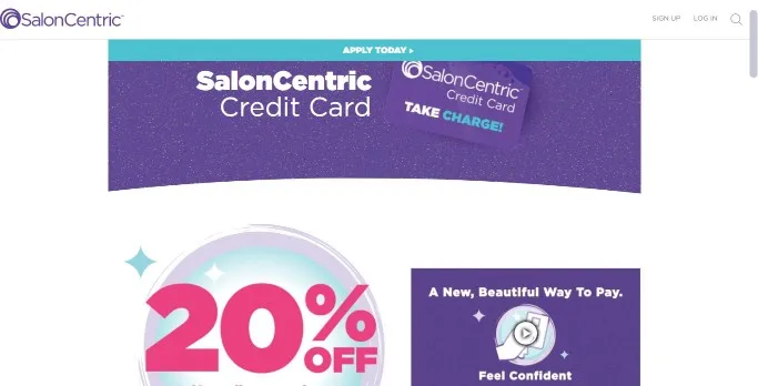 Salon Centric Credit Card Application Page