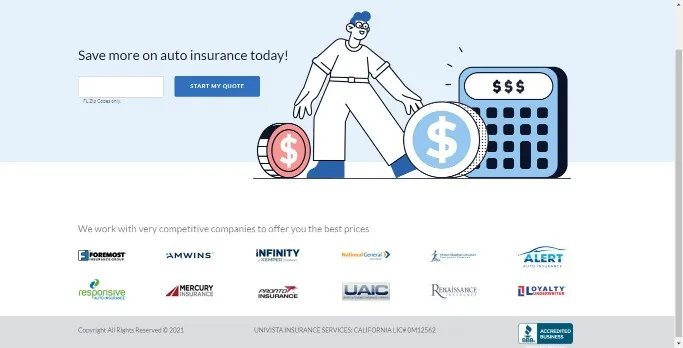 UniVista Insurance Buy Online Page