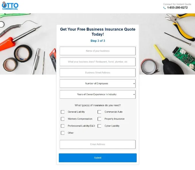 Otto Insurance Commercial Insurance Application Process Step 3
