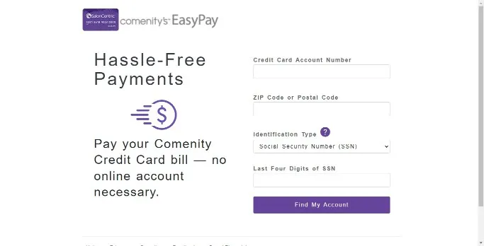 Salon Centric Bill Payment Page via Easy Pay with Form
