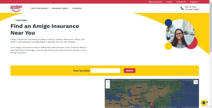 Amigo Insurance Find an Agent Page for In-Person Quote
