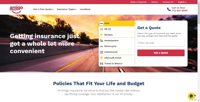 Amigo Insurance Home Page