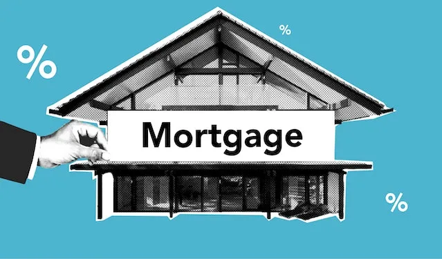 A Picture depicting mortgage rate with a house in the background