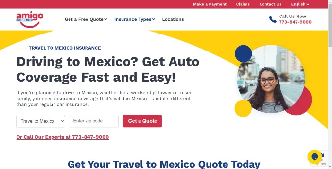 Amigo Insurance Travel to Mexico Insurance Page